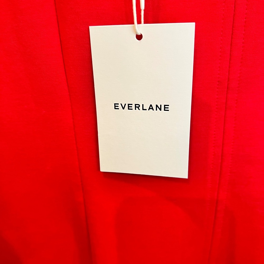 Everlane The Dream Square-Neck Dress Classic Red Mini XL - Picture 4 of 9